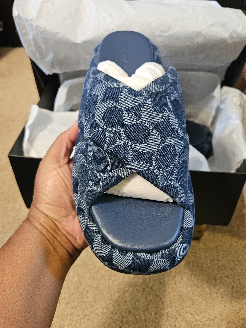 Coach Penelope Signature C Denim Sandal - Picture 4 of 16